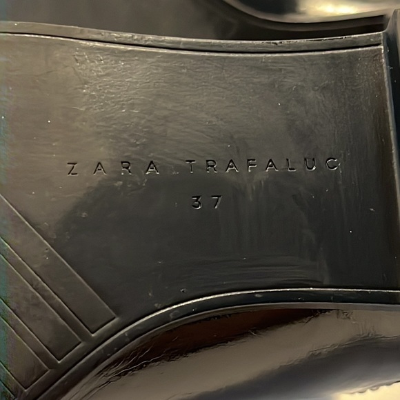 Zara Trafaluc Vegan Leather Cut Out Black Booties, Size 37 EU/ 6.5 - 7 US - Picture 11 of 12